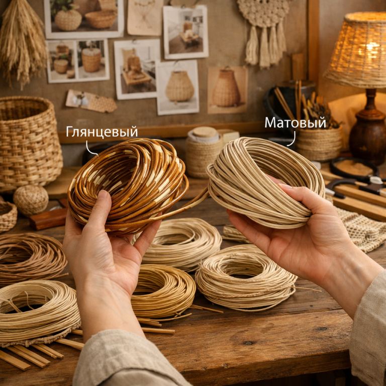    Как выбрать ротанг: глянцевый или матовый? Полное руководство для рукодельниц и дизайнеров Loza