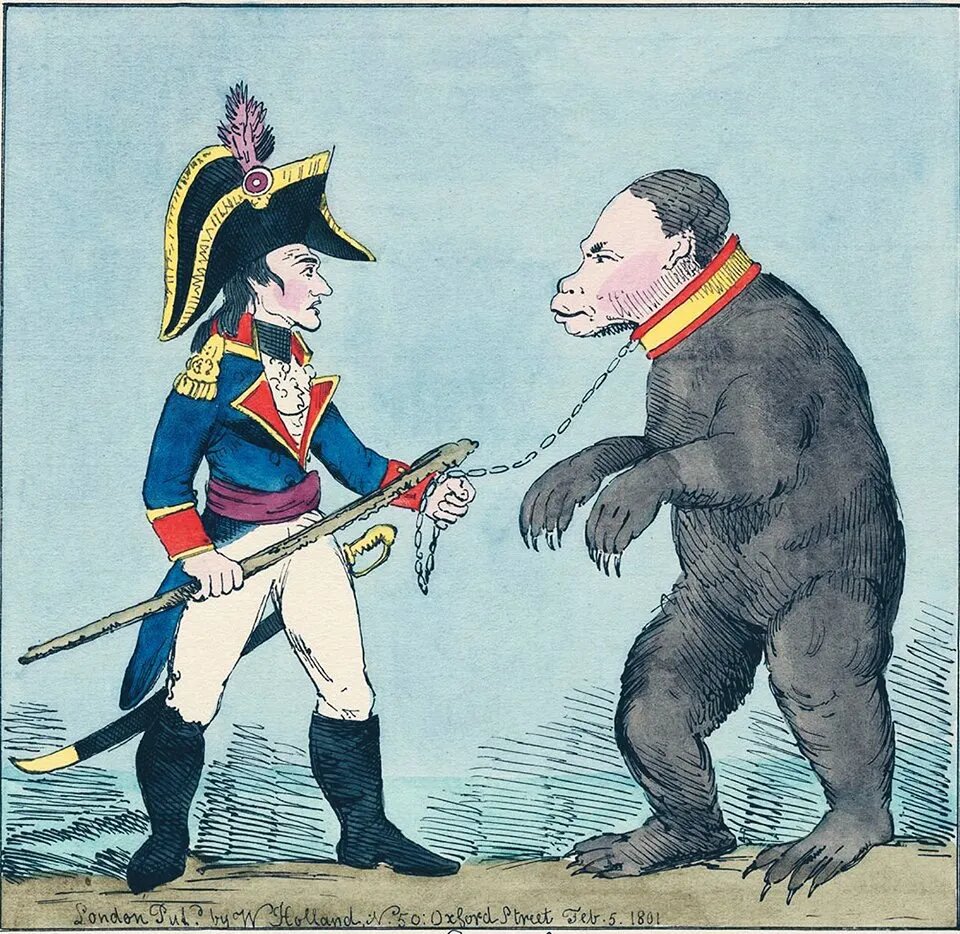Классическая карикатура того времени. Наполеон в виде непонятно чего волосатого и зверообразного