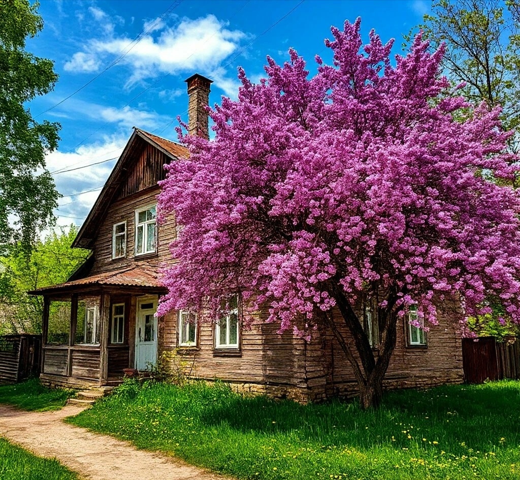 Спасибо за картинку из инета. В полисаднике цвела сирень. 