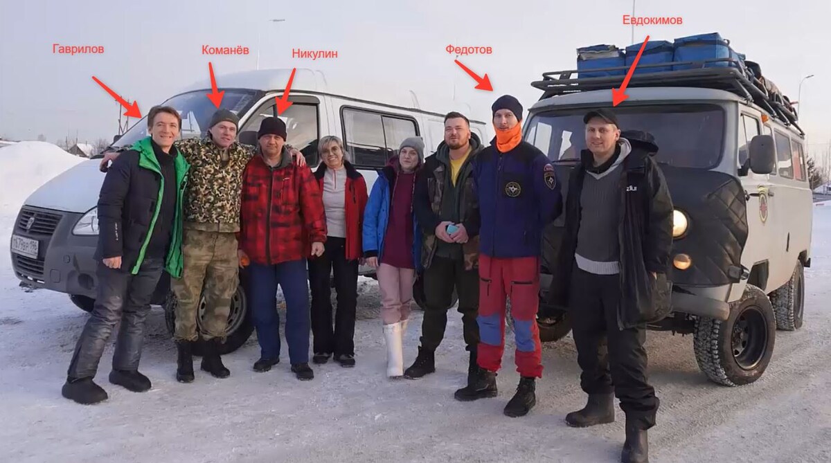 На фото экспедиции Перевал-2024 отмечены люди, вместе её прошедшие, и которые могут встретиться теперь, в спасательной операции-2026.