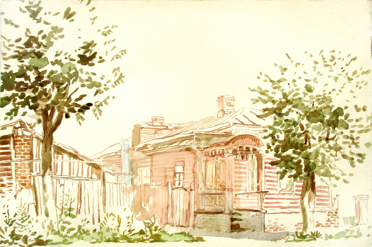 Пресняков М. А. Рязань. Ул. Садовая. 2006г., бум., акв., 24,5х36,9..