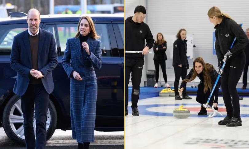    Источник: Getty Images | Уильям и Кейт играли в кёрлинг