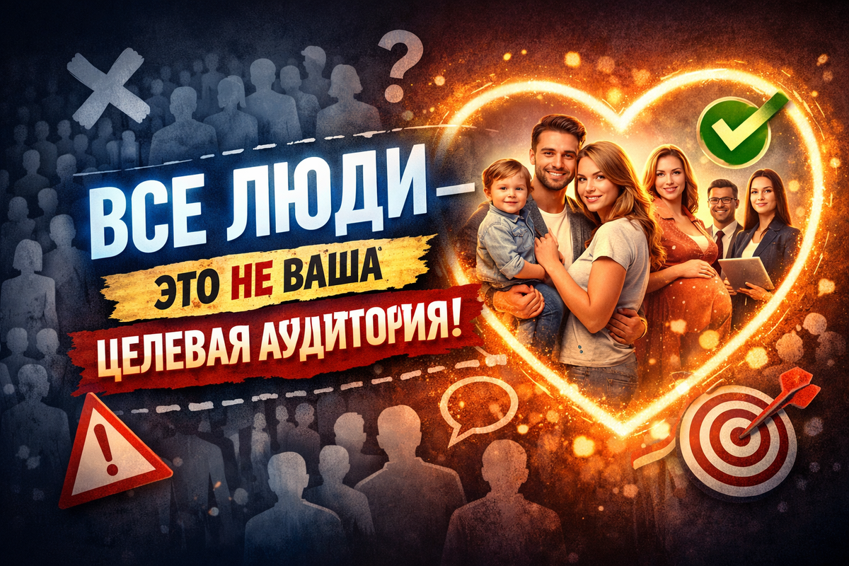 Ваша целевая аудитория - это вполне конкретные люди, у которых есть боли, мечты и желания