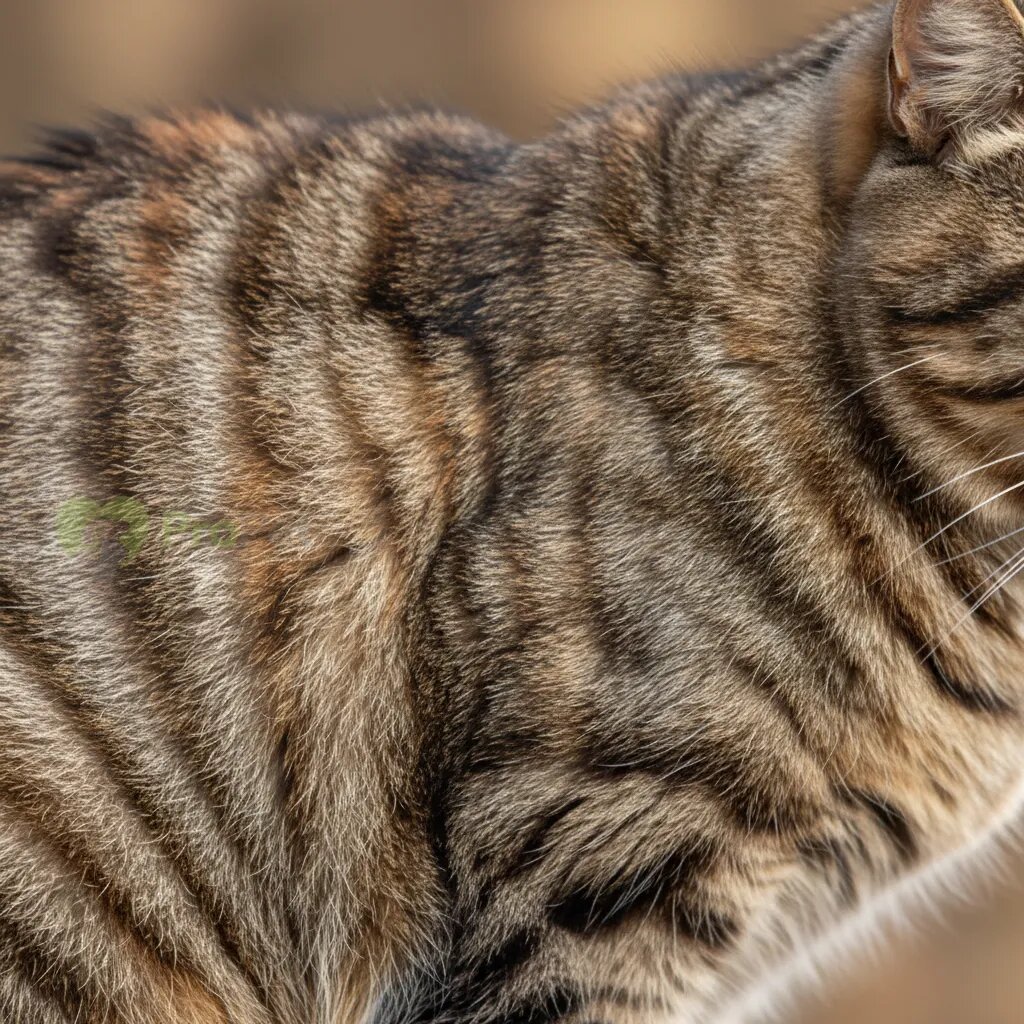 Окрас шерсти уссурийской кошки крупным планом