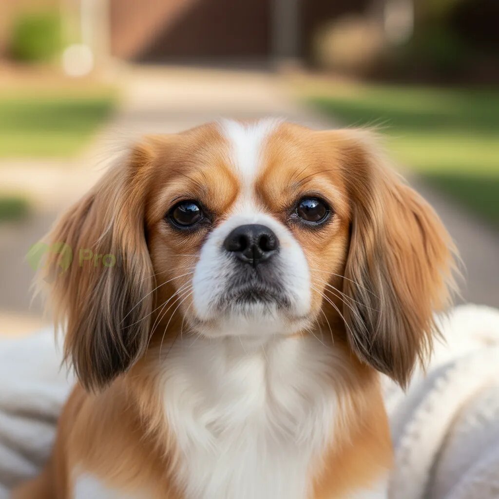 Портрет тибетского спаниеля крупным планом