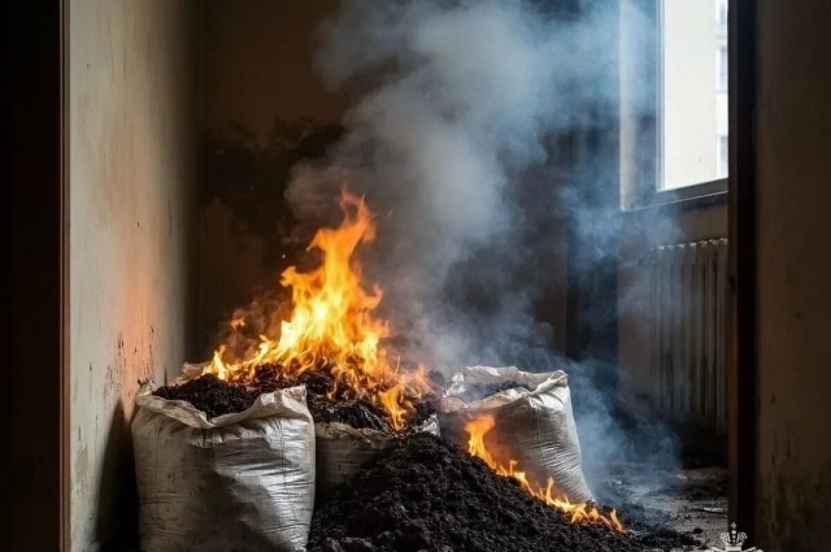    Самовоспламенение торфа случилось в пятиэтажке на ул. Ворошилова в Ижевске