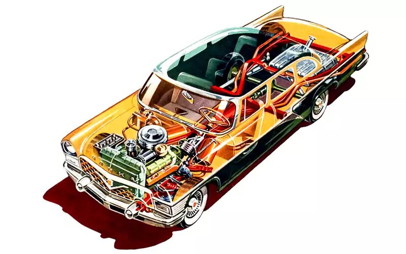 Седан ГАЗ‑13 Чайка с колесной базой 3250 мм построили на Х‑образной раме.📷
