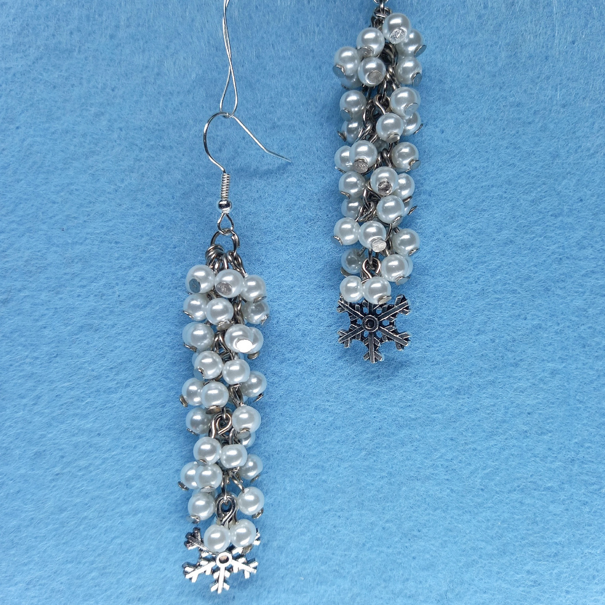 Зимние серьги своими руками