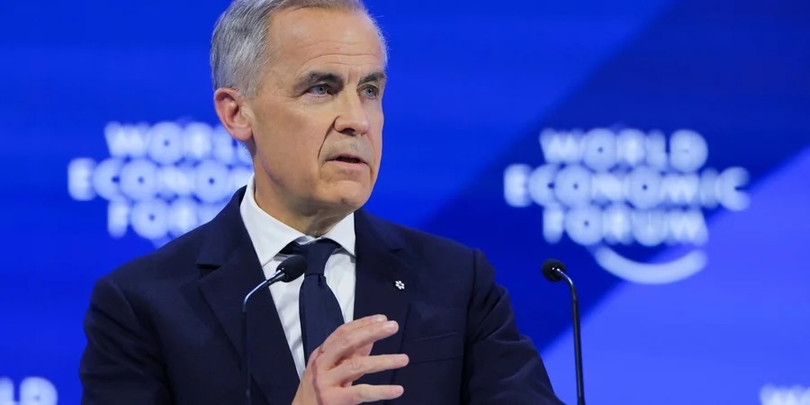 Премьер-министр Канады Марк Карни выстуает в Давосе. Прямо как Путин говорит.