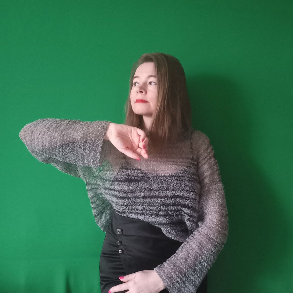 нечто фантазийное из старых закромов, спицы, 3,5, вес 90 гр