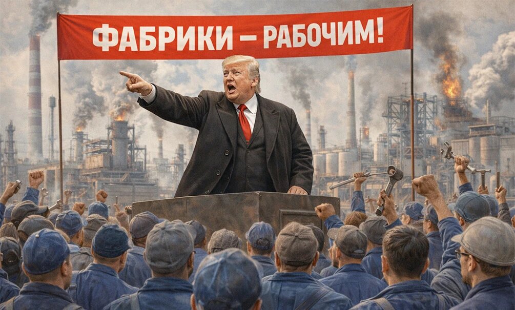    Трамп обещает американскому рабочему классу чуть ли не новое издание американской мечты 1950-60-х. Иллюстрация: Блокнот