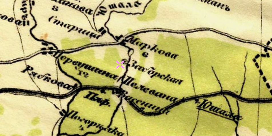 Карта Стрельбицкого издания 1919-1921. Восток. Фрагмент.