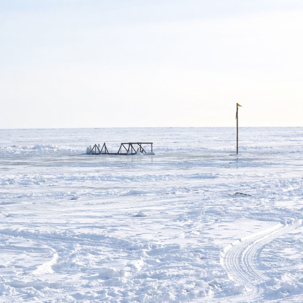 В паре минут ходьбы от дома сделали прорубь. В этом году она полностью облагорожена, укреплена и защищена. 