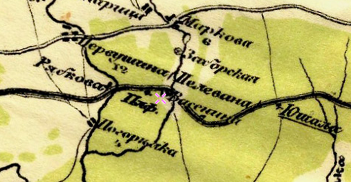 Фрагмент Плана Генерального Межевания Екатерины II.