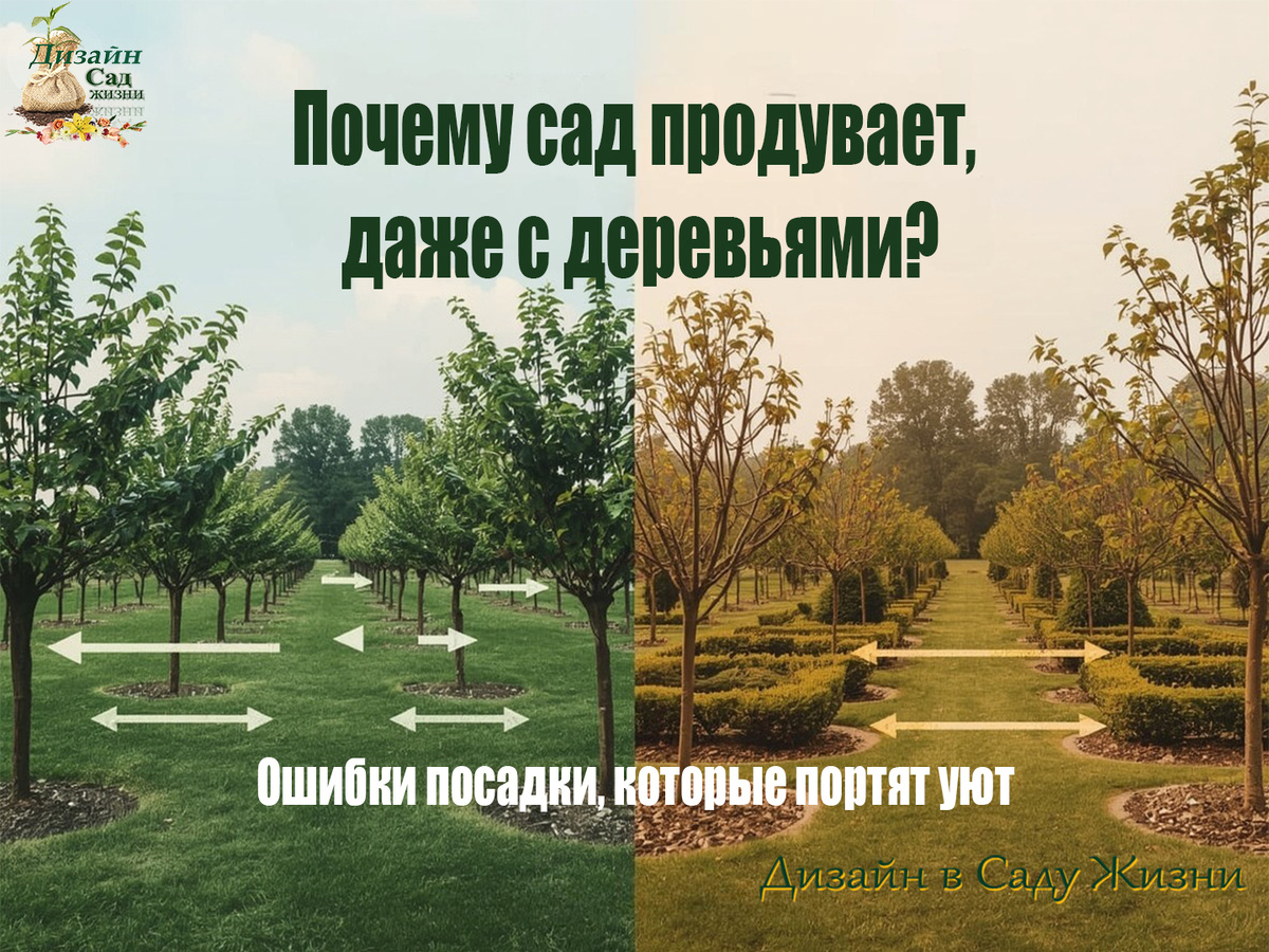 Почему после “красивой” посадки деревьев участок становится холодным и продуваемым?