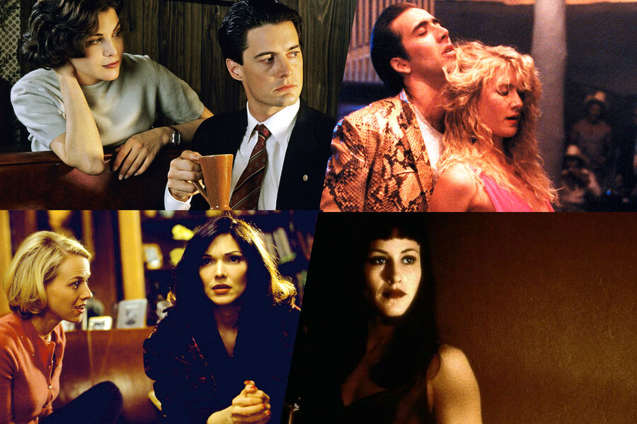 Кадры из сериала «Твин Пикс» и фильмов «Дикие сердцем», «Малхолланд Драйв» и «Шоссе в никуда» / Twin Peaks Productions Inc./PolyGram Filmed Entertainment/Universal/Asymmetrical Productions