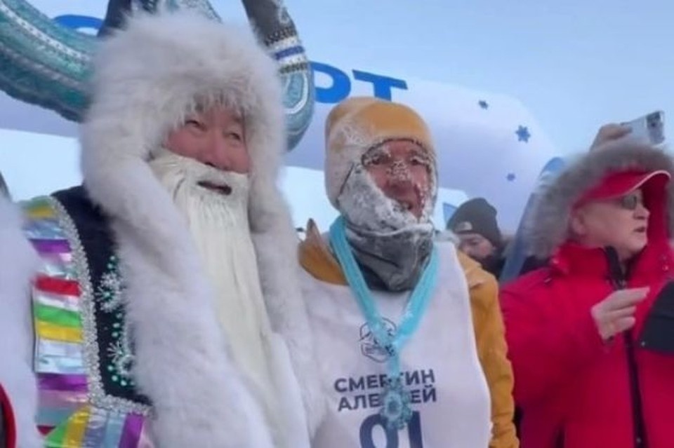    Алексей Смертин на финише. Кадр видео @smertinschool