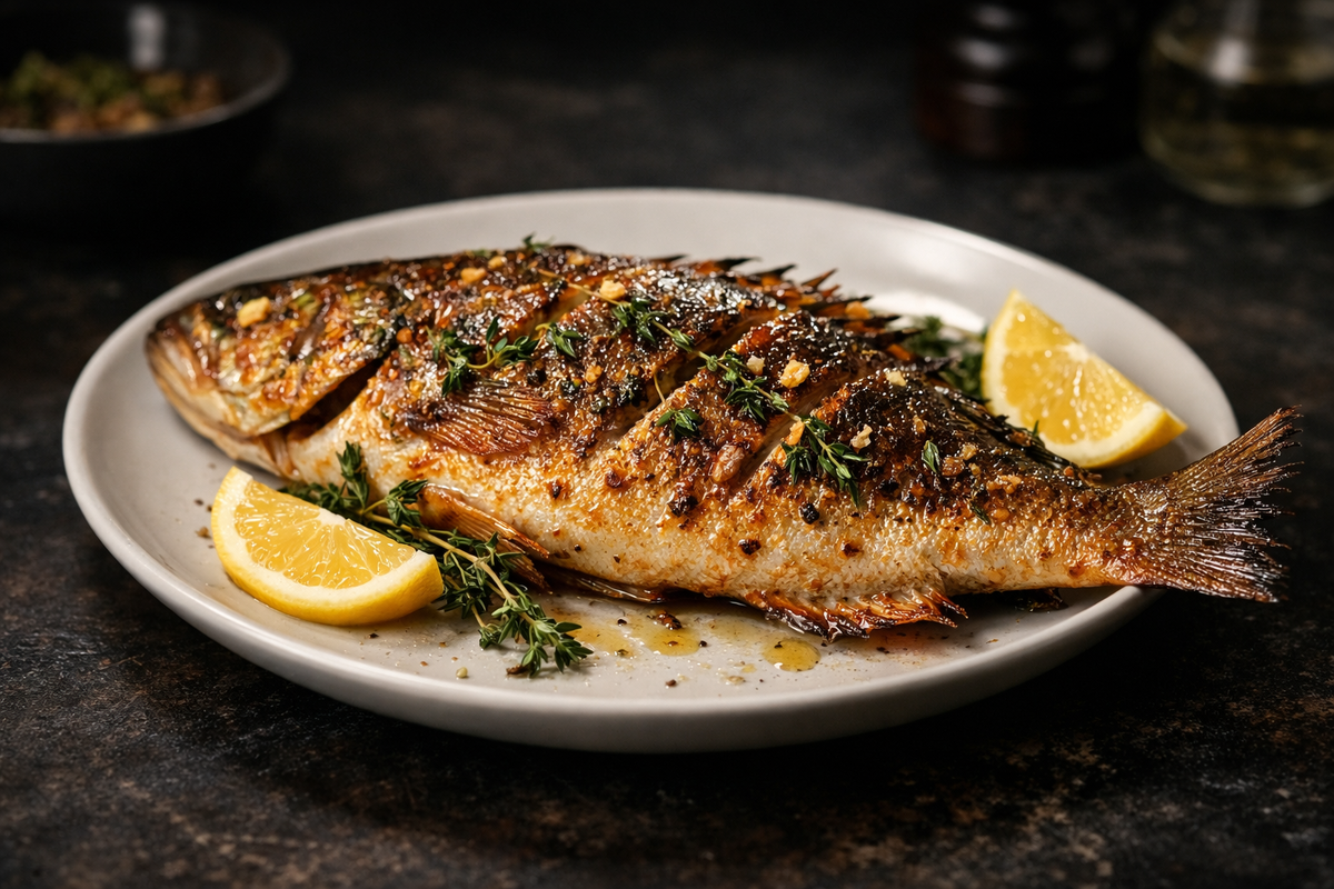 Окунь в аэрогриле