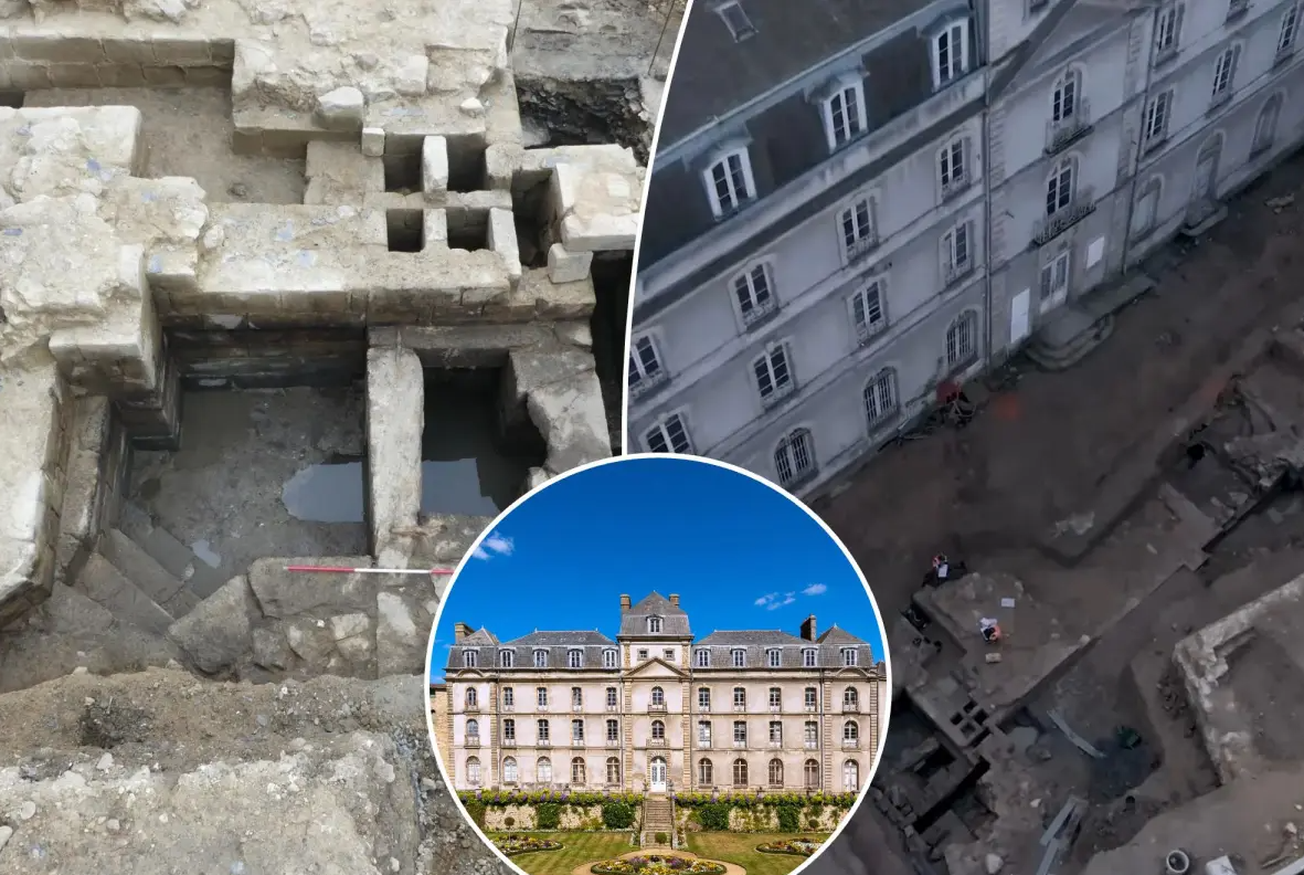 Отель Лагорс и сад замка Л'Эрмин https://nypost.com/2024/03/31/world-news/640-year-old-castle-with-moat-found-under-hotel-in-france-remarkably-preserved/
