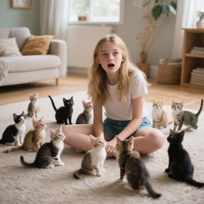    Мы с мамой живем в однокомнатной квартире, завели кошку и она родила 12 котят. В итоге не знаем что с ними делать, отдать некому, на улицу же не выбросишь. Как быть?