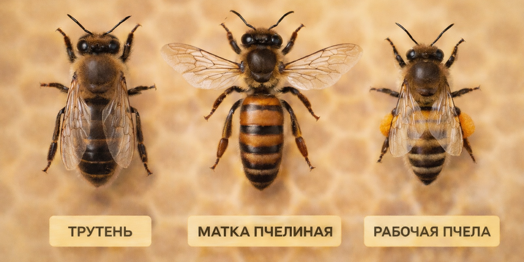 Иерархия в улье — роли матки, трутня и рабочей пчелы