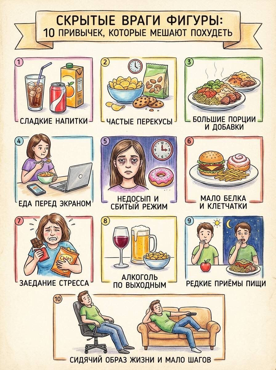 Вредные привычки для фигуры 