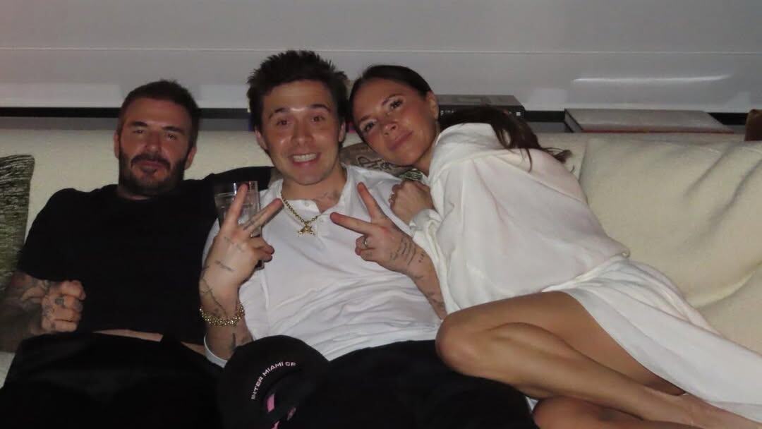 Дэвид, Бруклин и Виктория Бекхэм