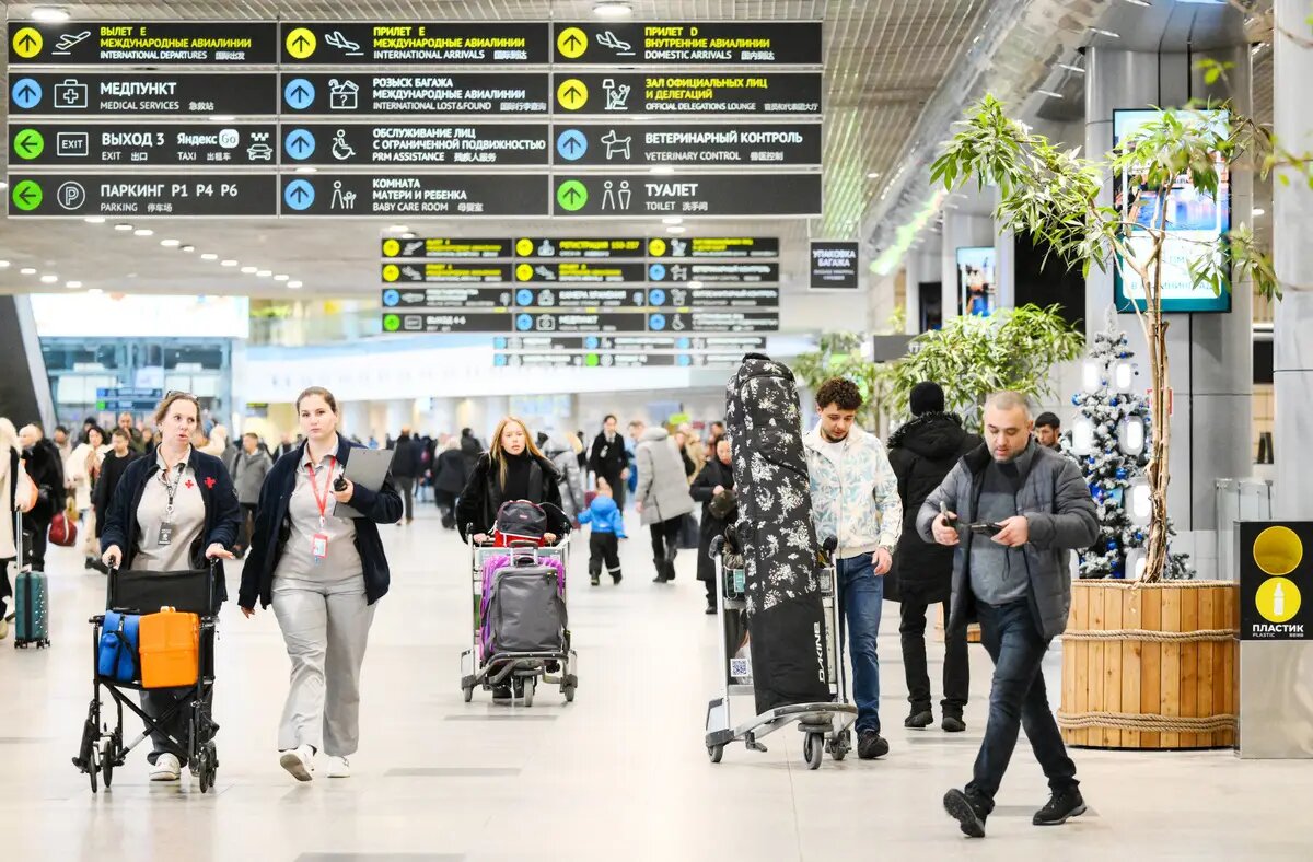     Пассажиры в аэропорту "Домодедово". © РИА Новости. Пелагия Тихонова