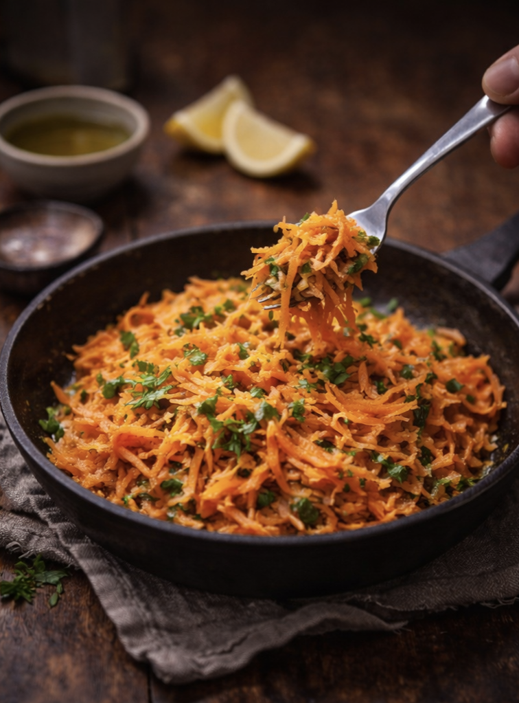 Морковка на сковороде 