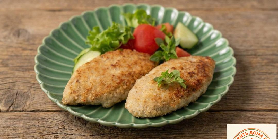 Куриные котлеты с шампиньонами.