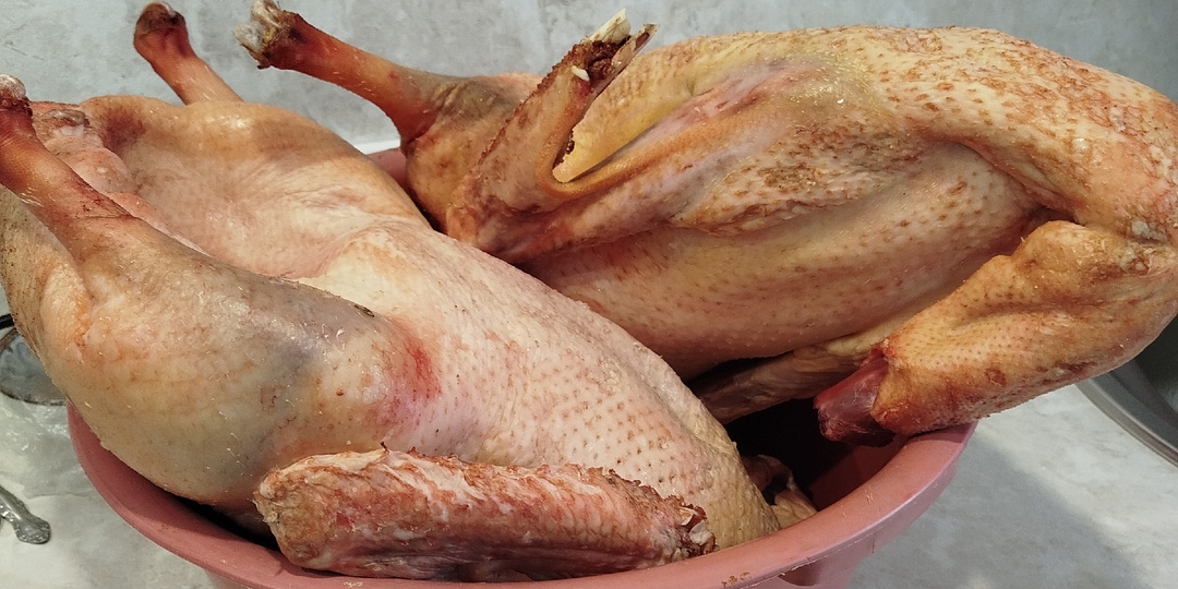 Тушёнка из гуся в автоклаве.