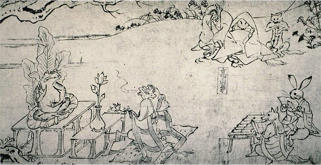 Изображение одного из свитков «Тёдзюгига».