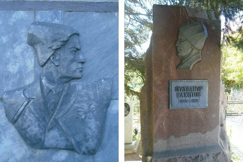    Слева — барельеф на доме, справа — на Архангельском кладбище. предоставлено Вячеславом Кириллиным