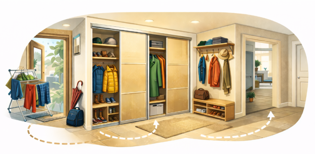 Прихожая— первое помещение, которое принимает на себя грязь и влагу.