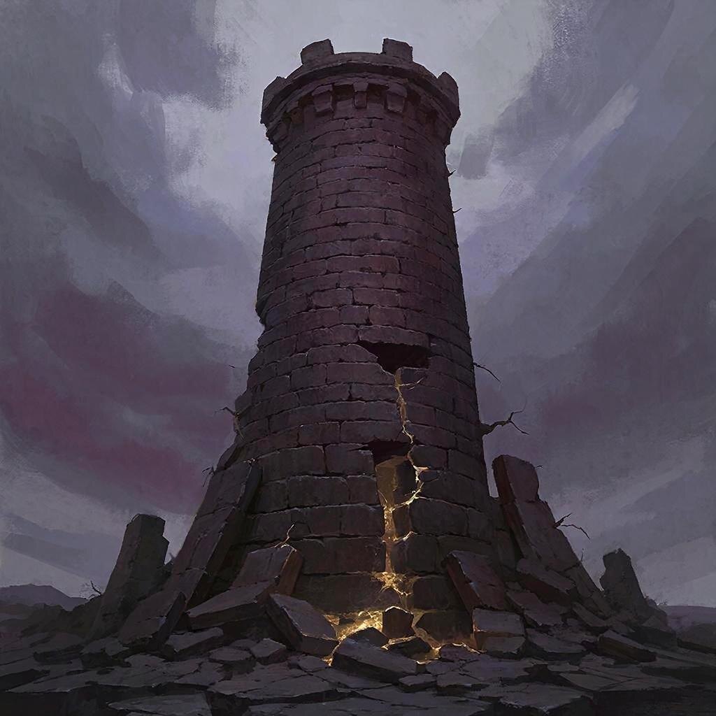 В целях иллюстрации: треснувшая Башня. Здесь и далее все изображения созданы нейросетью GigaChat 