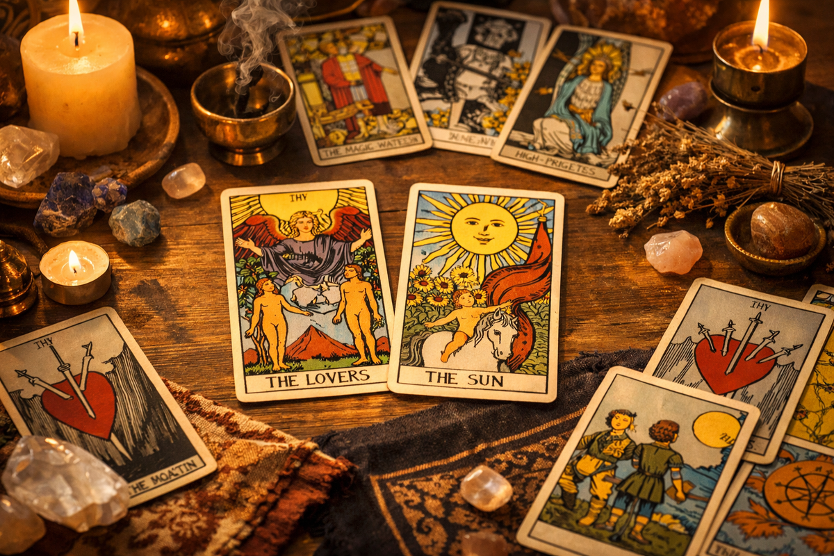 Старшие Арканы Таро: Солнце и Влюбленные