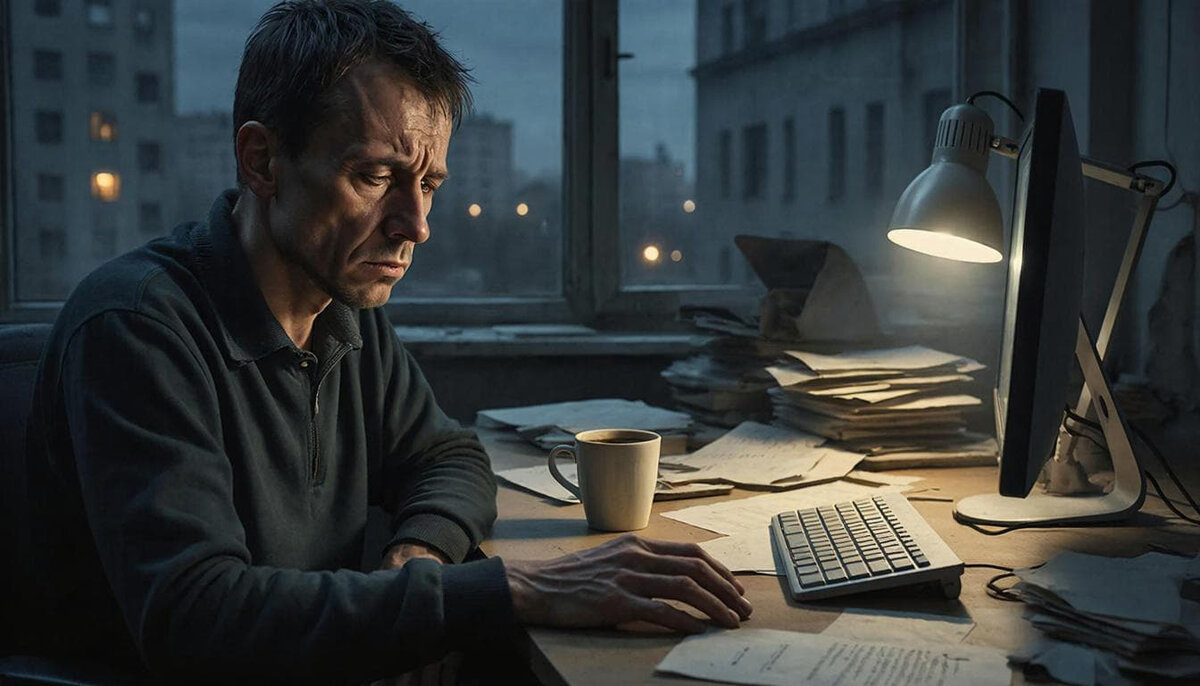 хроническая усталость накрыла офисного работника