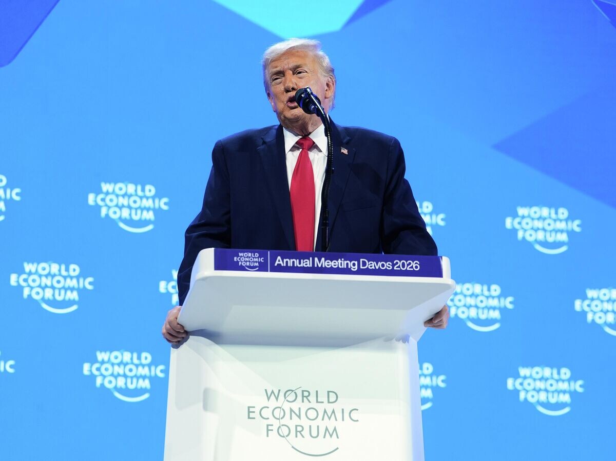    Президент США Дональд Трамп выступает на Всемирном экономическом форуме в Давосе, Швейцария | © AP Photo / Evan Vucci