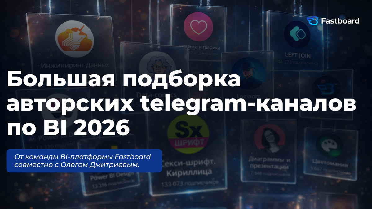 Статья Fastboard про подборку тг-каналов по BI-аналитике 2026
