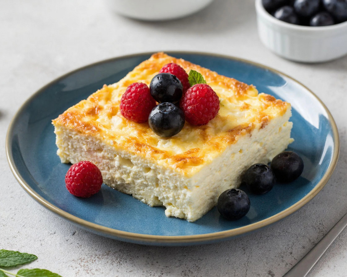 Быстрый ПП завтрак: творожно яичная запеканка за 5 минут — полезно и сытно. Пошаговый рецепт💛 🌞 🌿