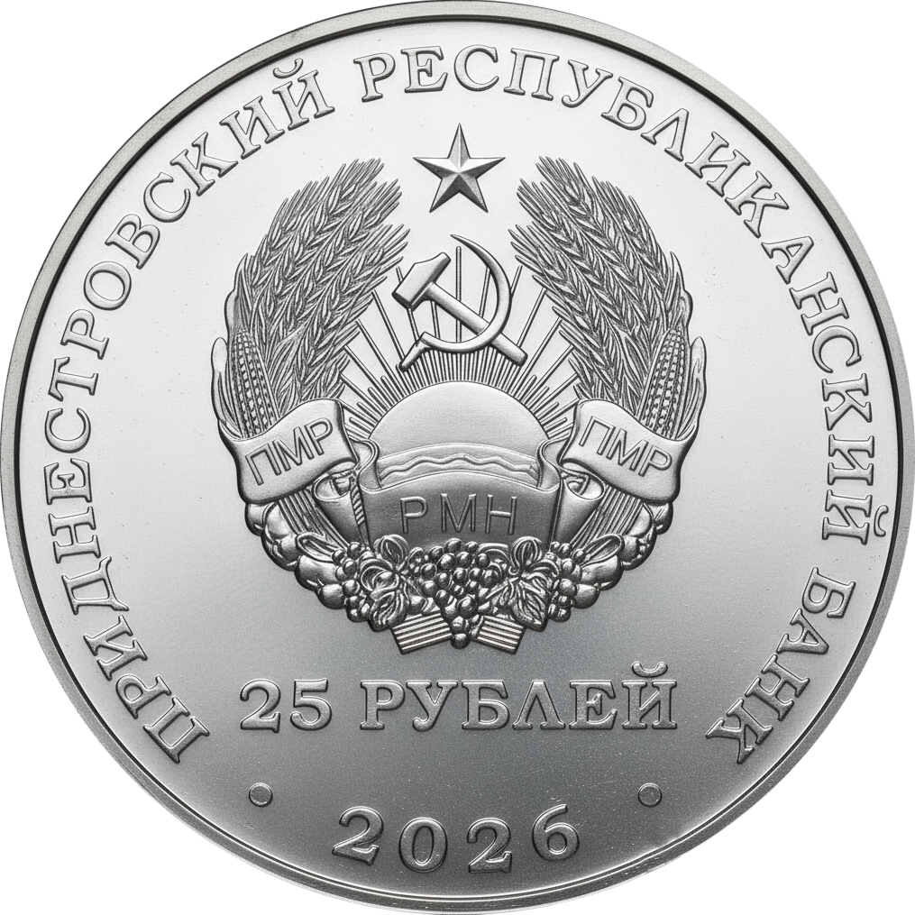 25 рублей 2026 года «2026 – Международный год добровольцев во имя устойчивого развития» (аверс). Источник: cbpmr.net