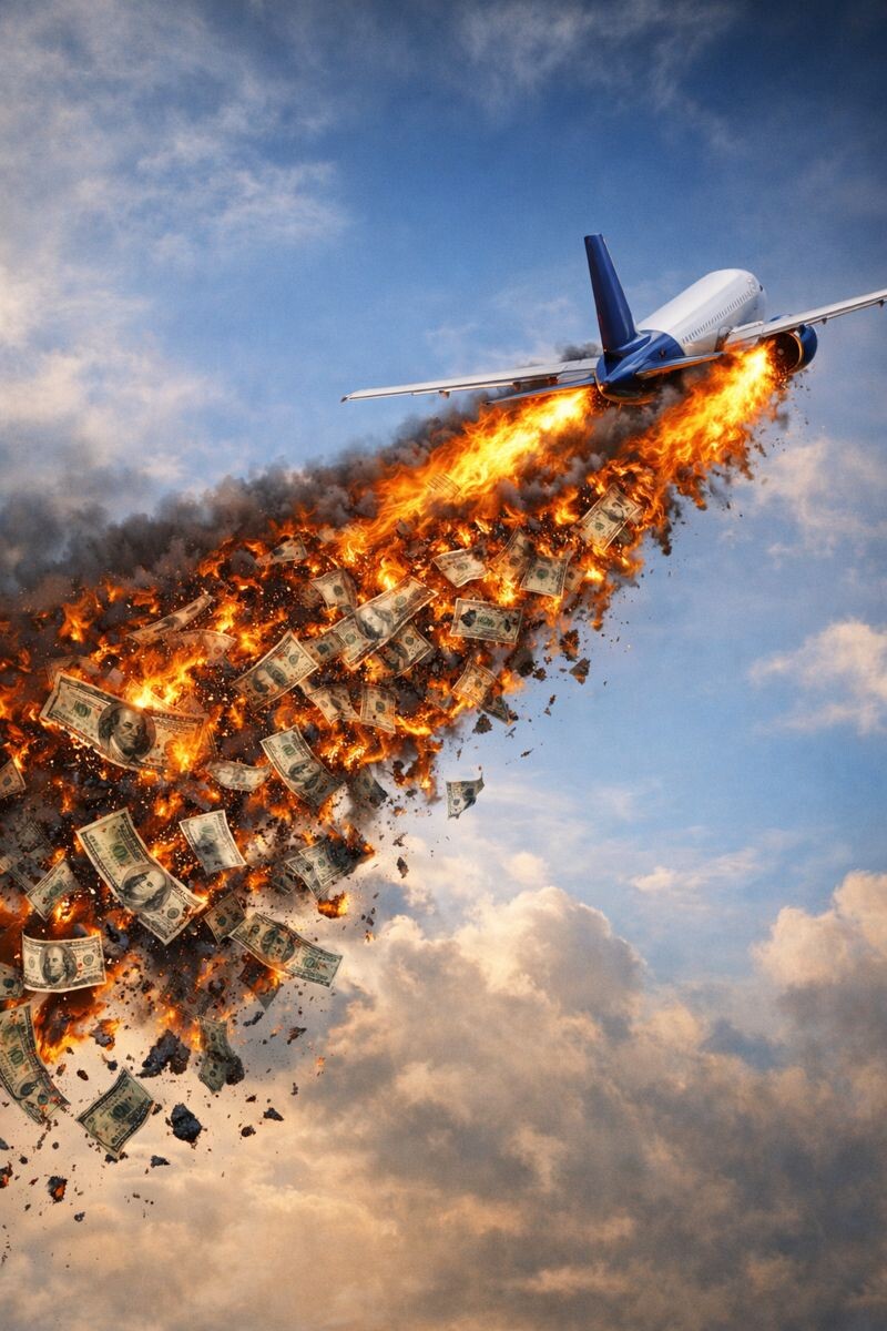 Вот как-то так ИИ нарисовал нам траты на авиабилеты.