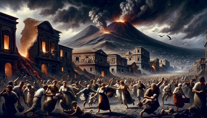 Изображение извержения Везувия