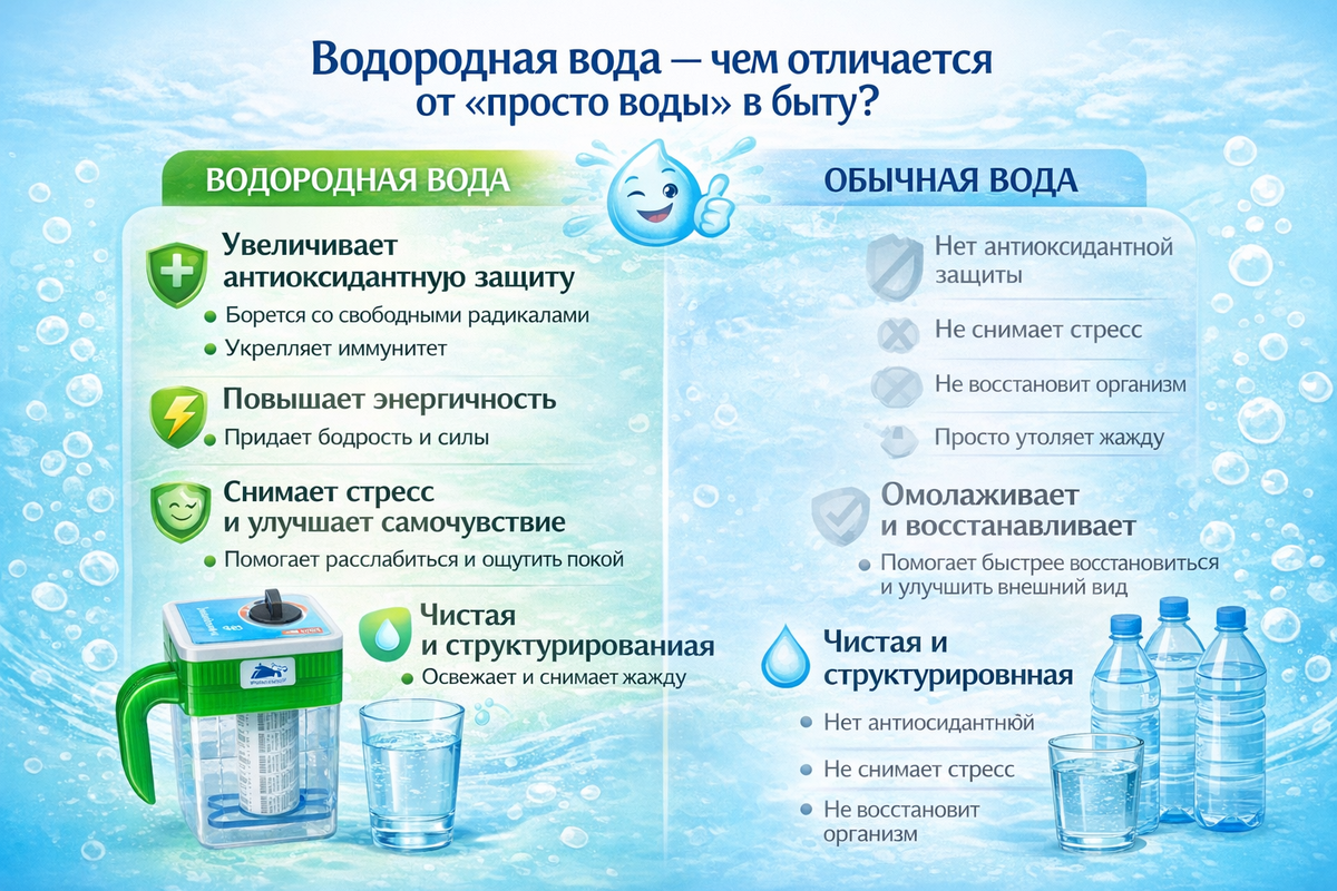 Польза от водородной воды