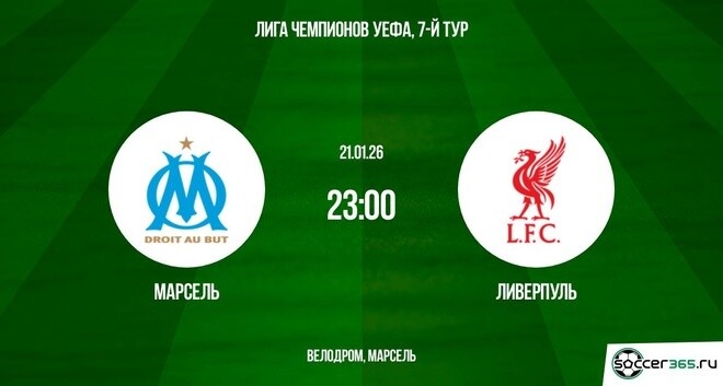 Прогноз на матч «Марсель» – «Ливерпуль» (Лига чемпионов)