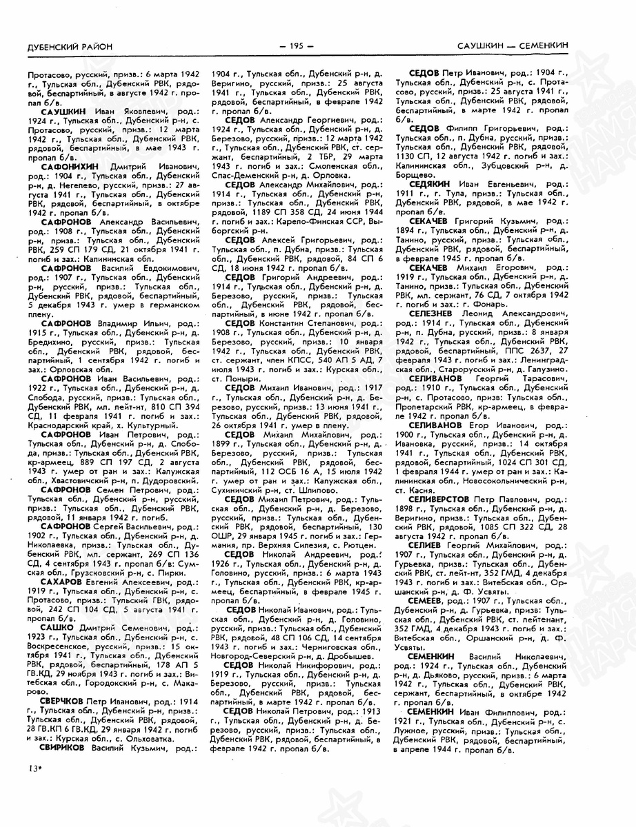 Печатная Книга Памяти