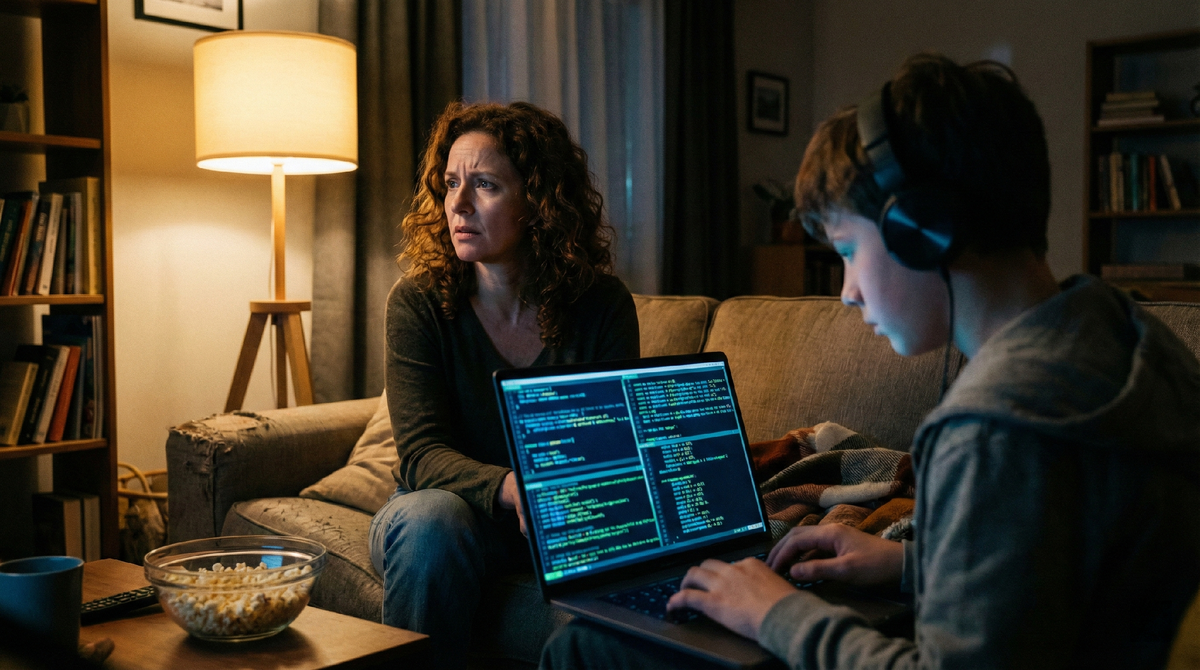 Обложка: Тревога родителей перед ИИ: нейросеть пишет код вместо человека