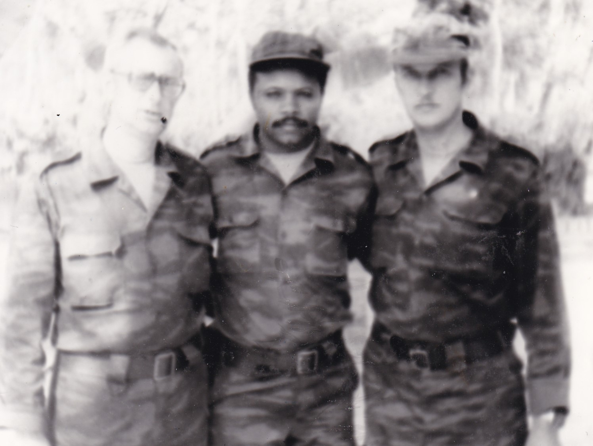 на фото, после учений бригады