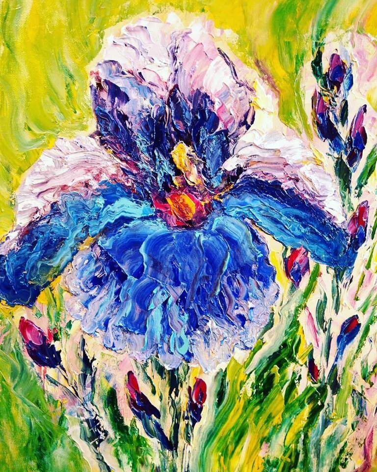 Елена Вагнер Федосеева. " Волшебный ирис", холст, масло, 50х40, 2018. 