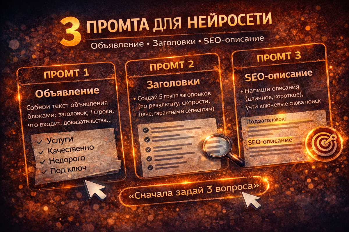 3 промта и вы уже выделяетесь и продаете на Авито